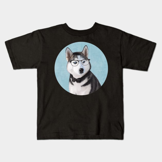 Mr Husky Dog Kids T-Shirt by HillySeonard